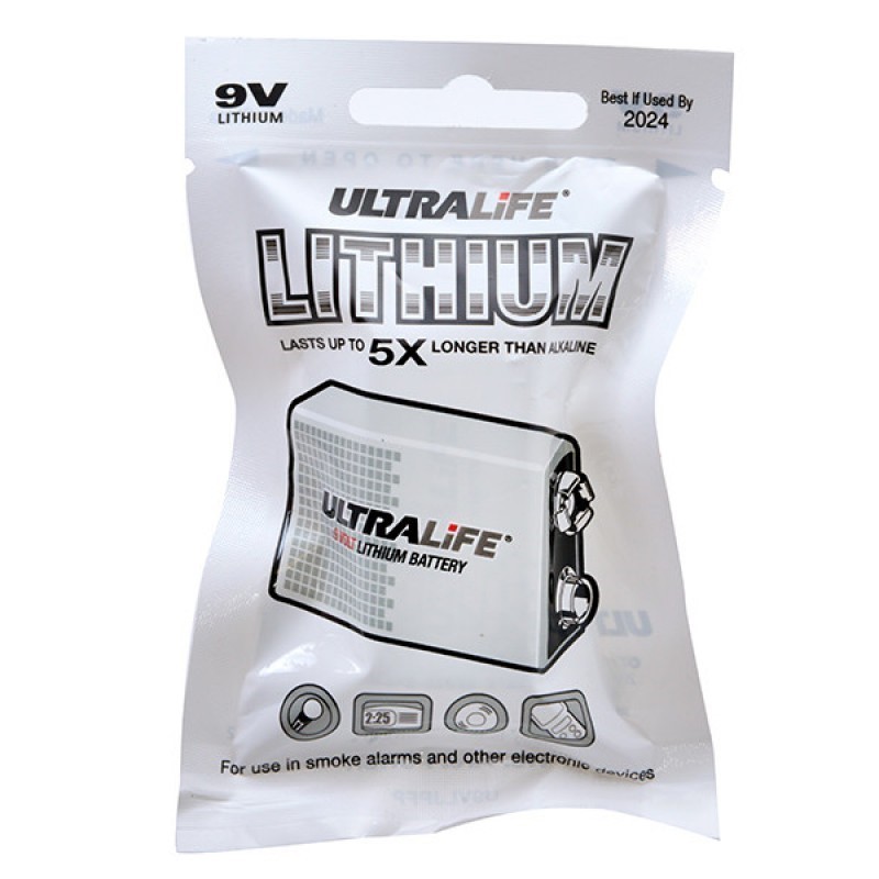 Pile lithium industrie U9VLJPFP 9V 1.2Ah ULTRALIFE